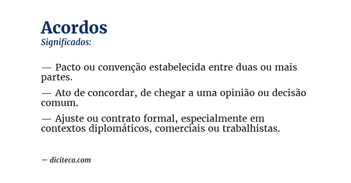 Significado de acordos