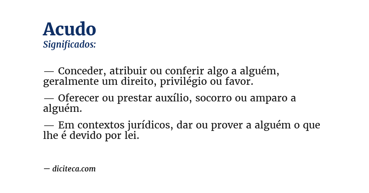 Significado de acudo