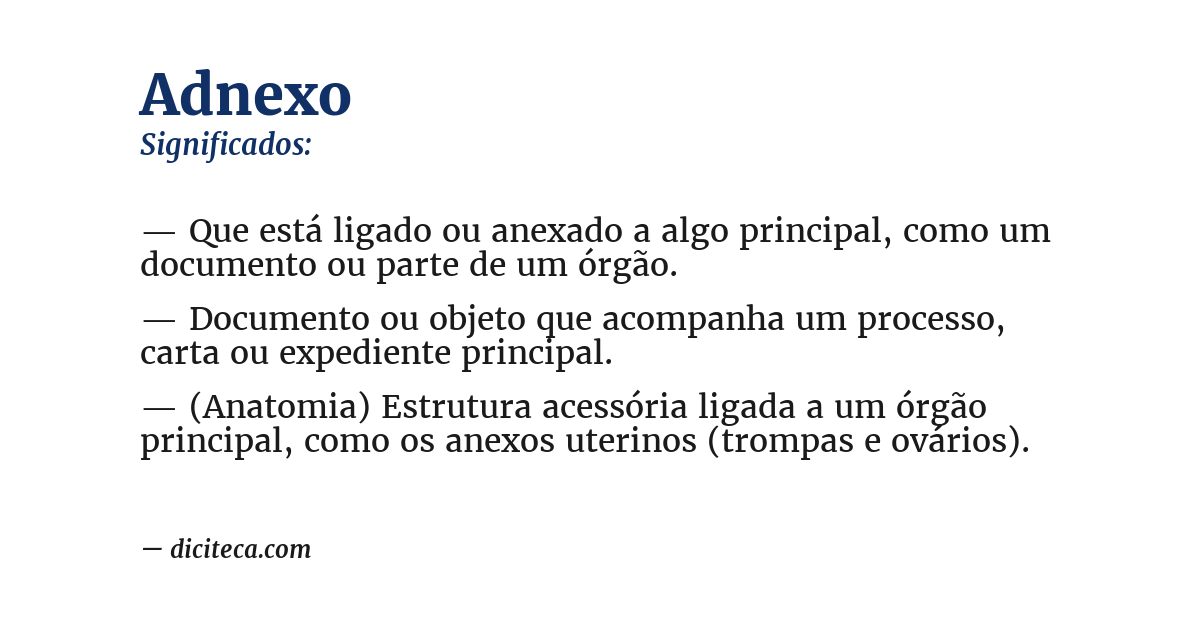 Significado de adnexo