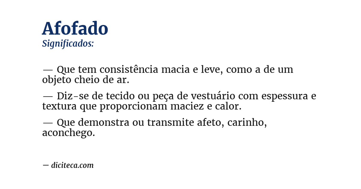 Significado de afofado