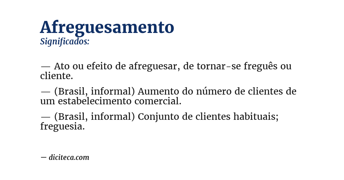 Significado de afreguesamento