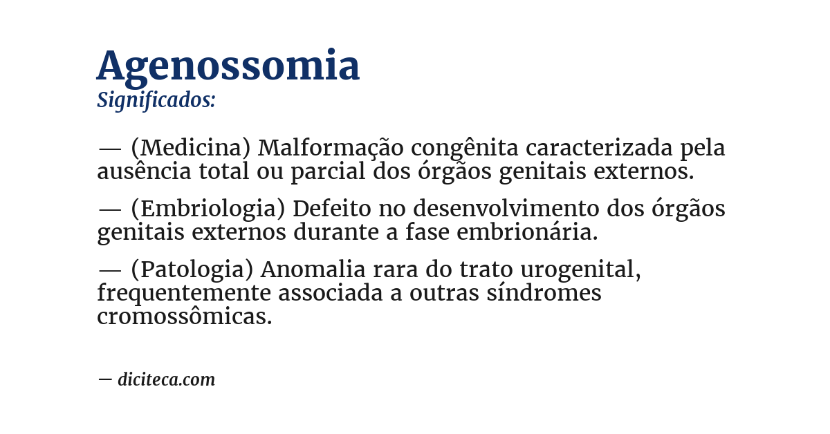 Significado de agenossomia