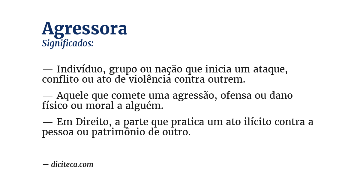 Significado de agressora
