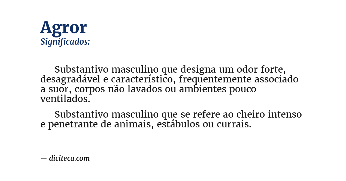 Significado de agror