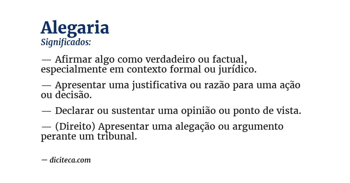 Significado de alegaria