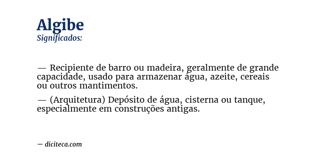 Significado de algibe