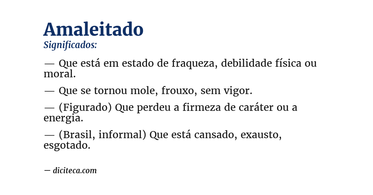 Significado de amaleitado
