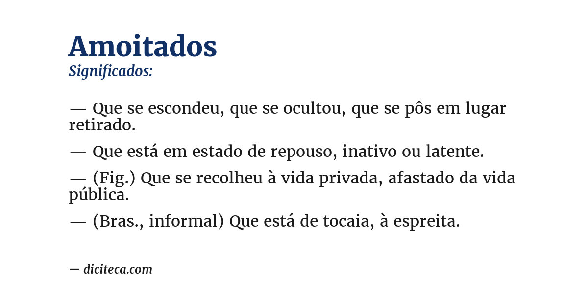 Significado de amoitados