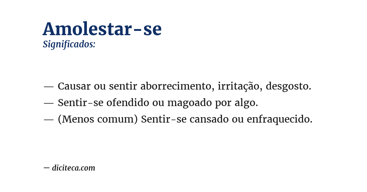 Significado de amolestar-se