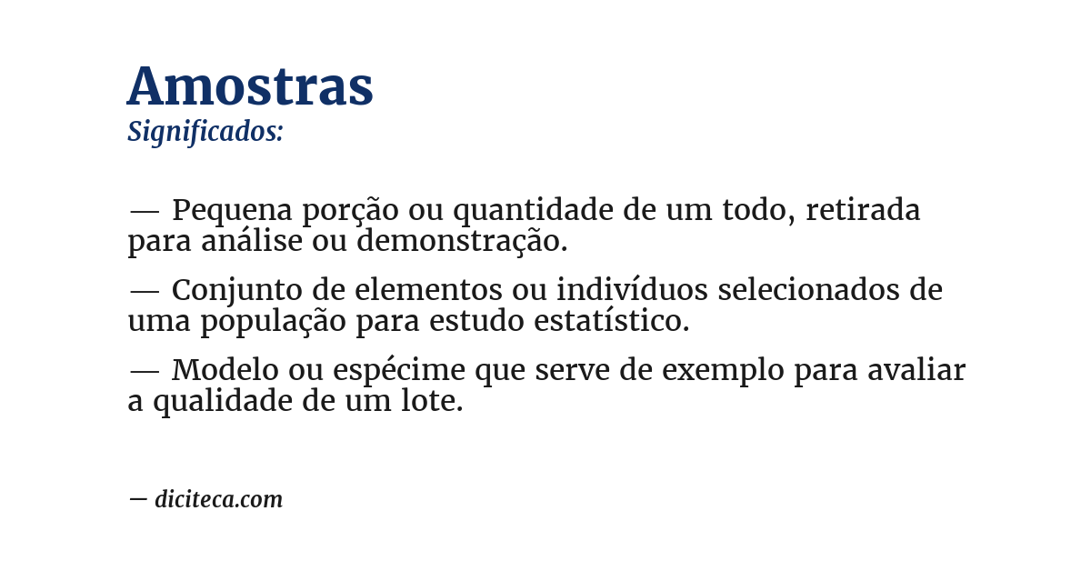 Significado de amostras