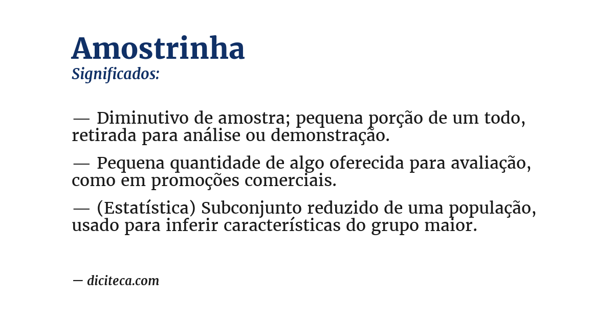 Significado de amostrinha