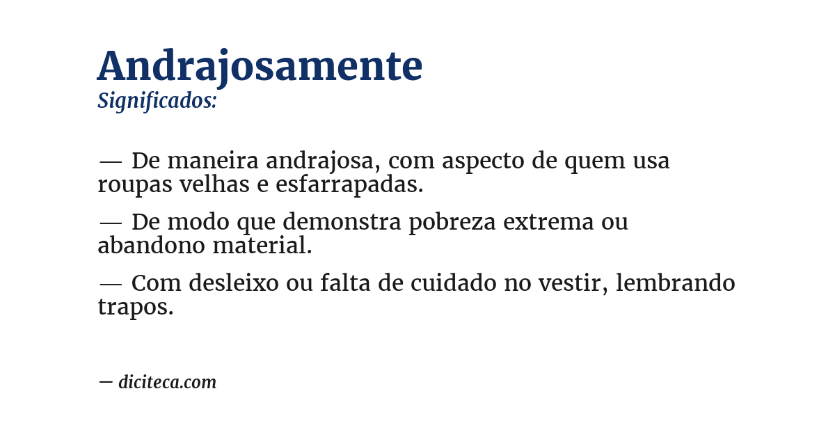 Significado de andrajosamente