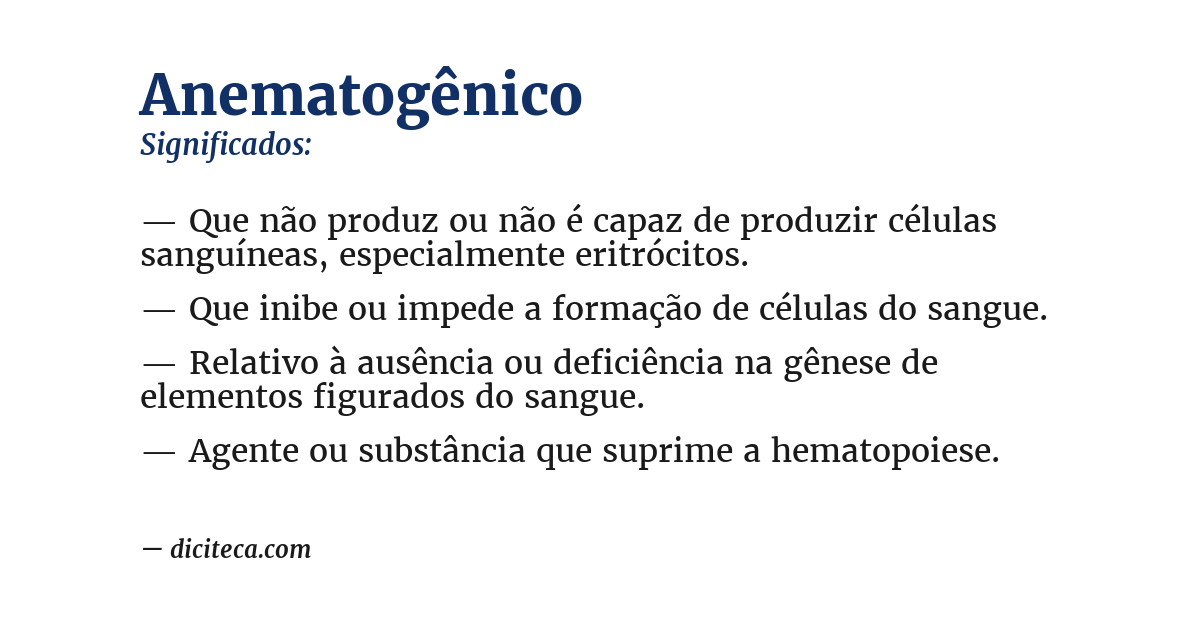 Significado de anematogênico