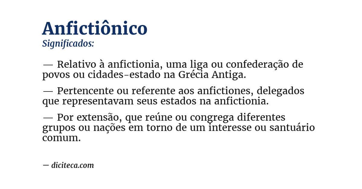 Significado de anfictiônico