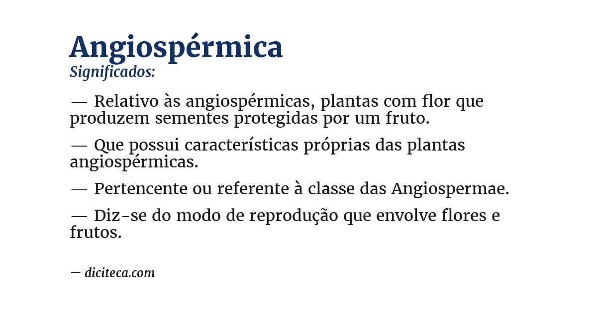 Significado de angiospérmica