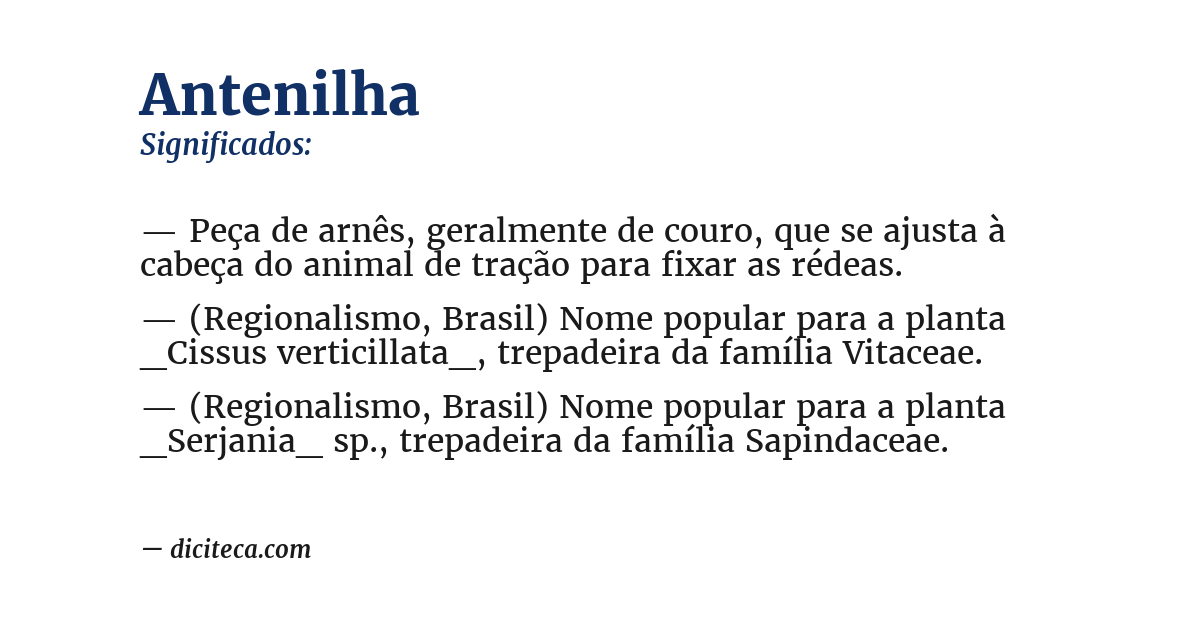 Significado de antenilha
