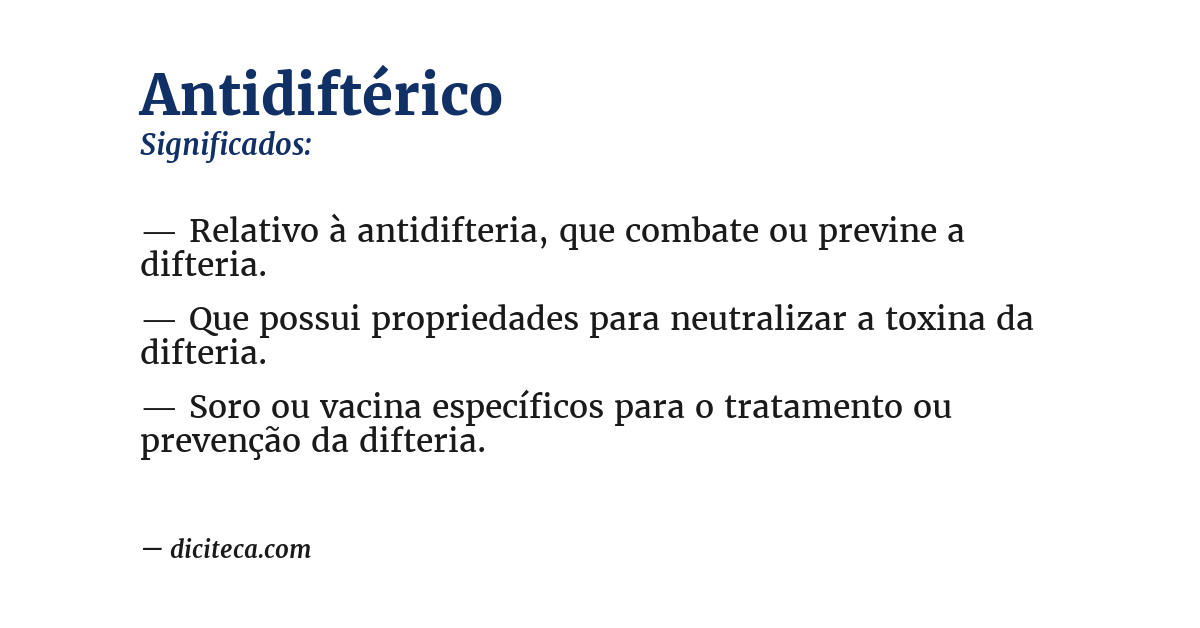 Significado de antidiftérico