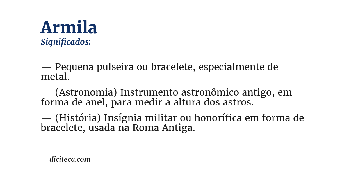 Significado de armila