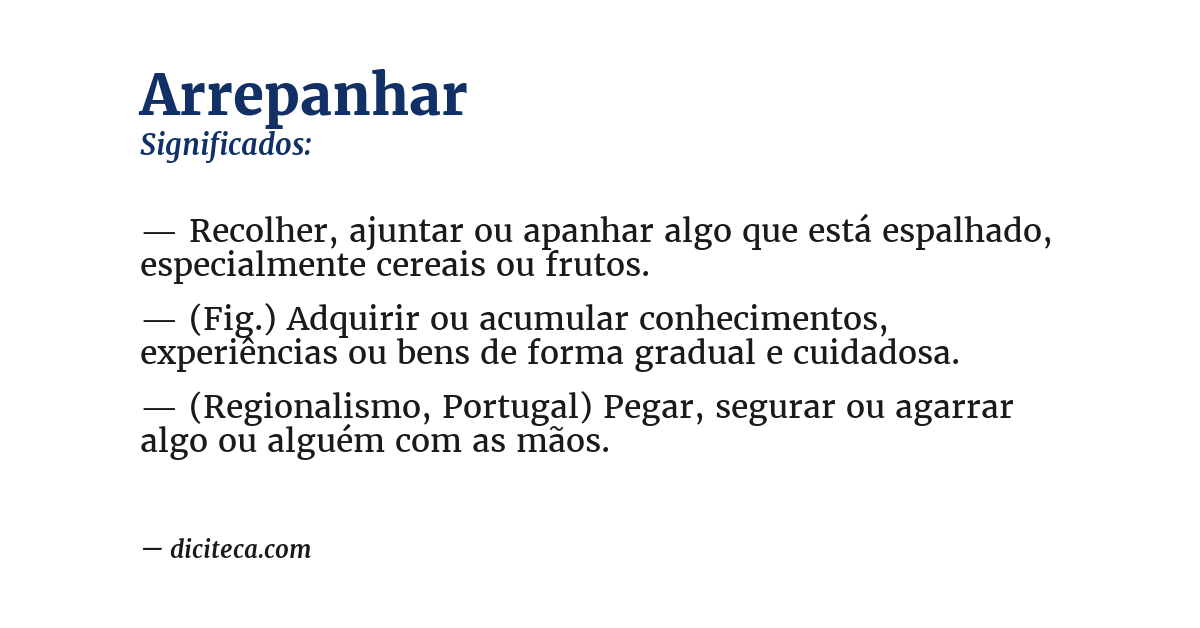 Significado de arrepanhar