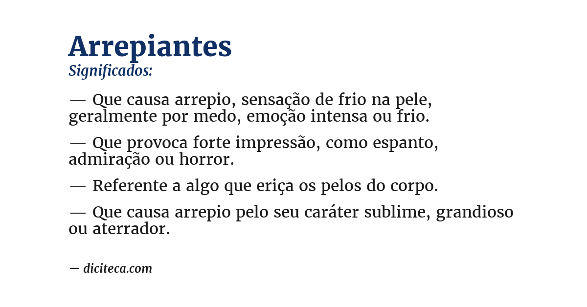 Significado de arrepiantes