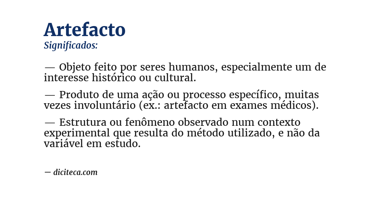 Significado de artefacto