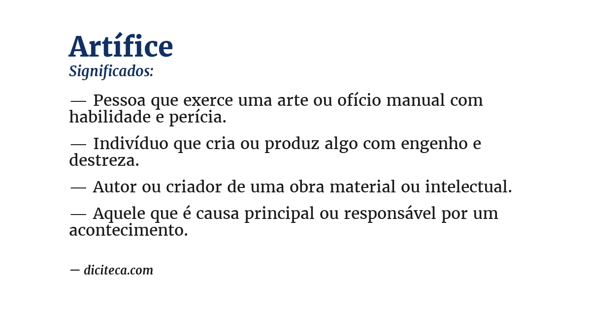 Significado de artífice