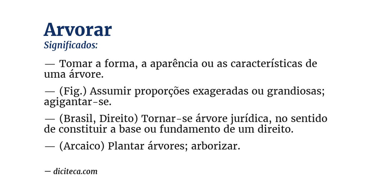 Significado de arvorar