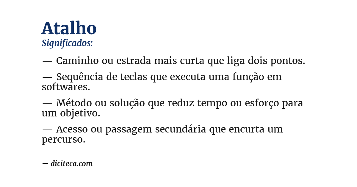 Significado de atalho