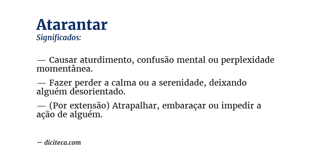 Significado de atarantar