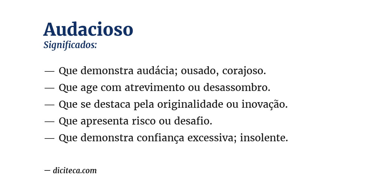 Significado de audacioso