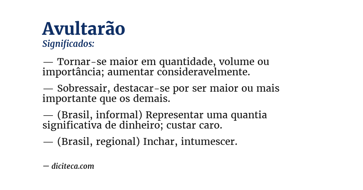 Significado de avultarão