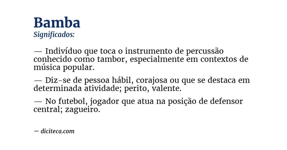 Significado de bamba