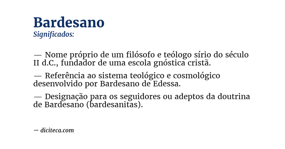 Significado de bardesano