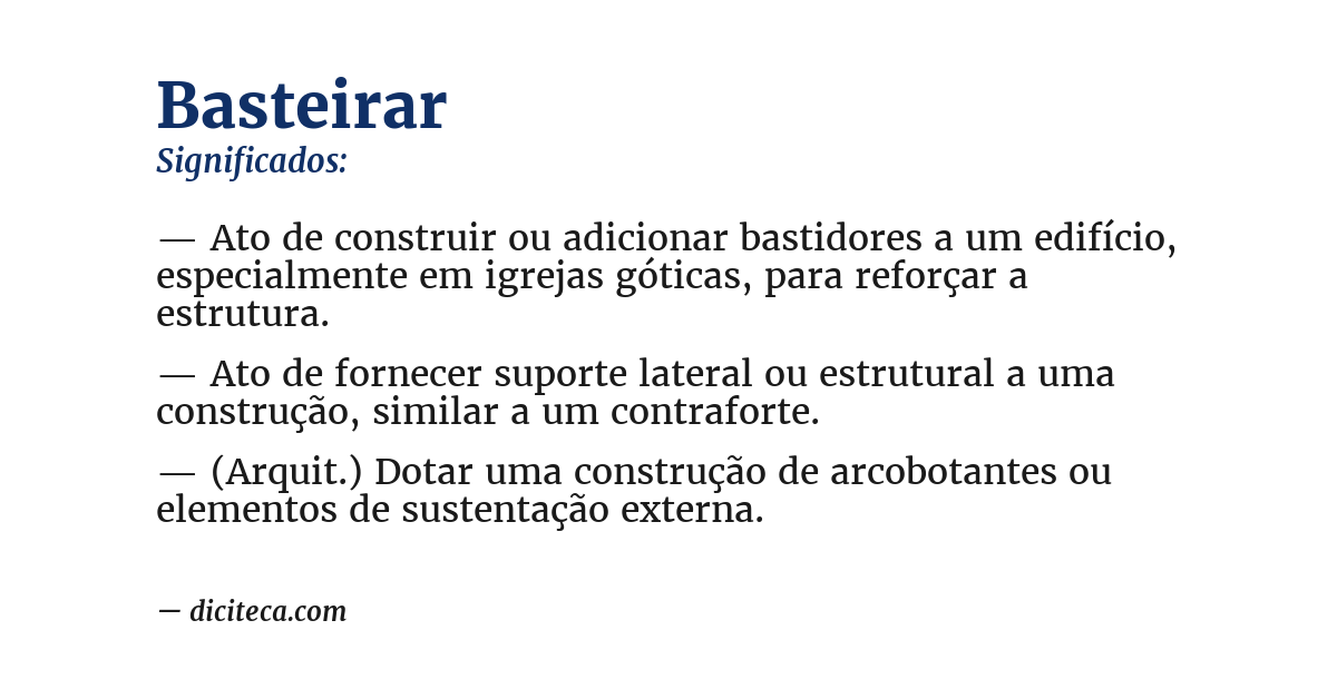Significado de basteirar