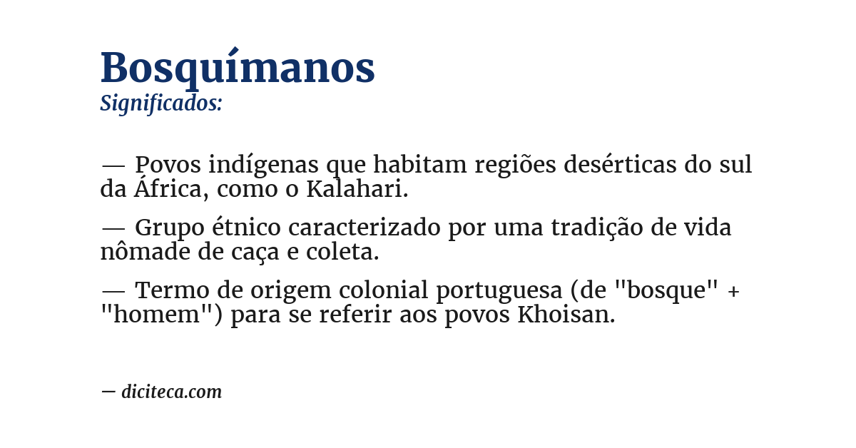 Significado de bosquímanos