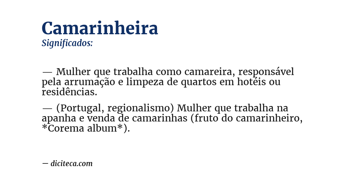 Significado de camarinheira