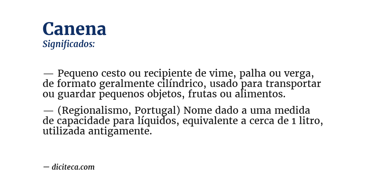 Significado de canena