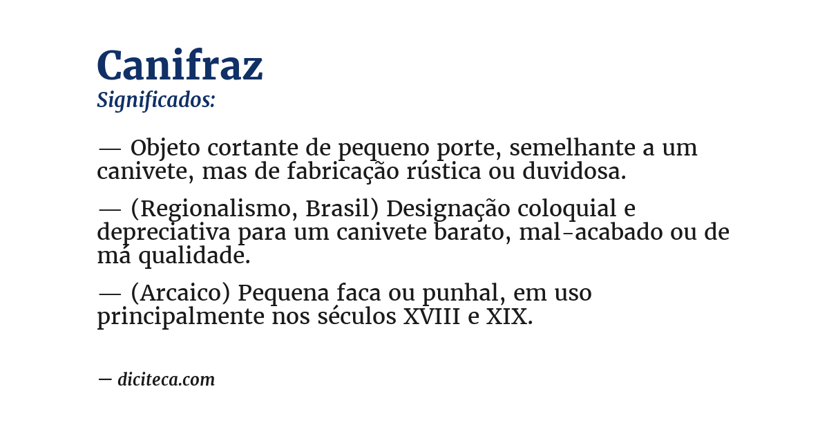 Significado de canifraz