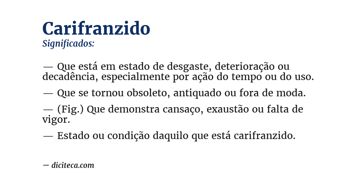Significado de carifranzido