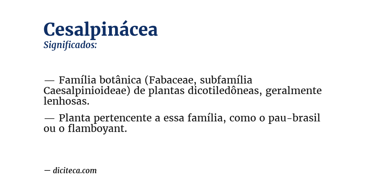 Significado de cesalpinácea