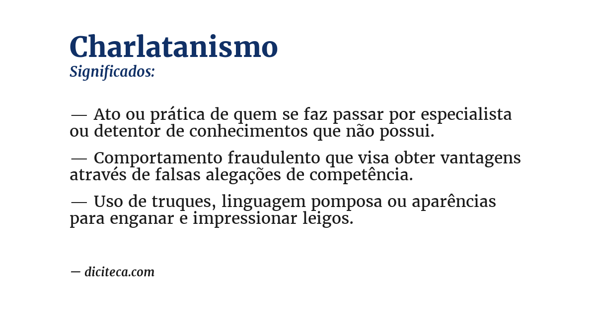 Significado de charlatanismo