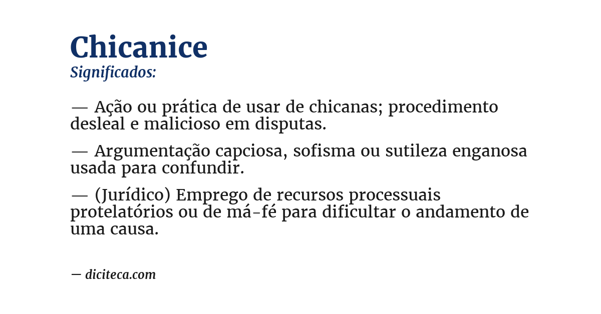 Significado de chicanice