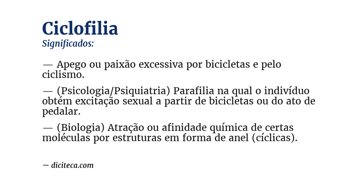 Significado de ciclofilia