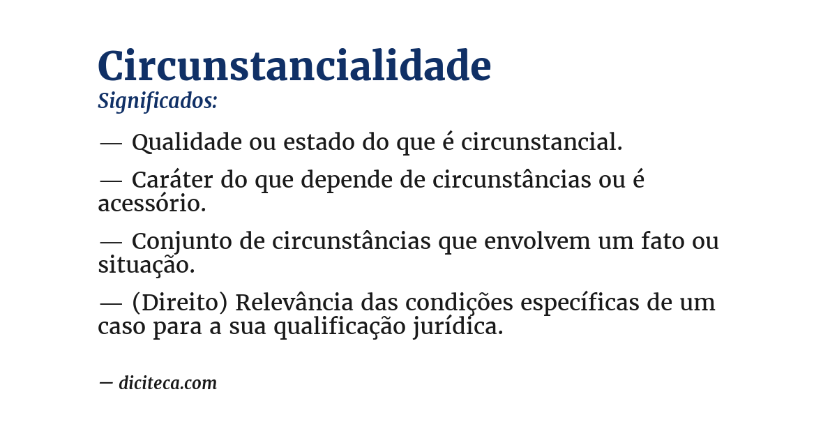 Significado de circunstancialidade