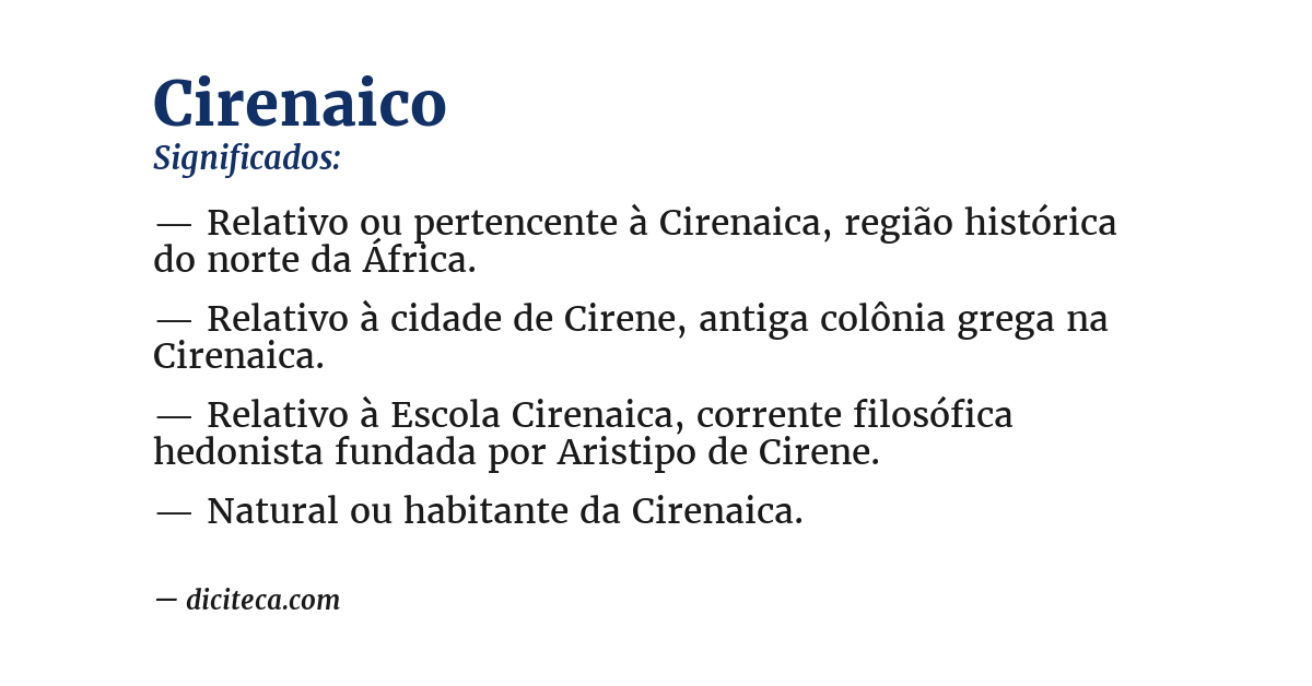 Significado de cirenaico