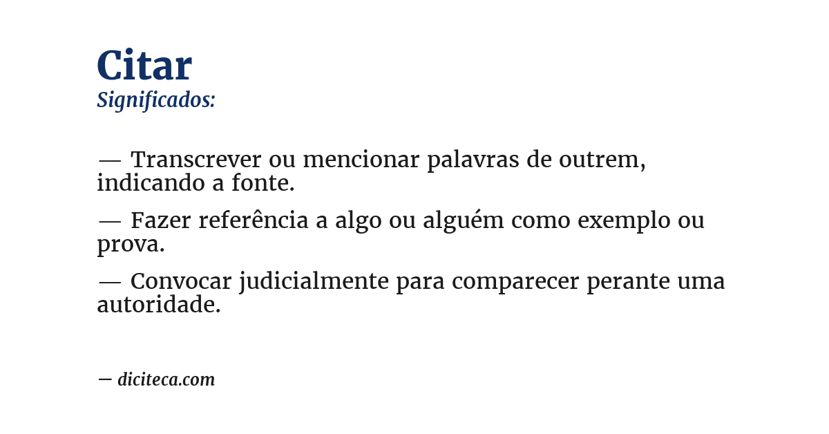 Significado de citar