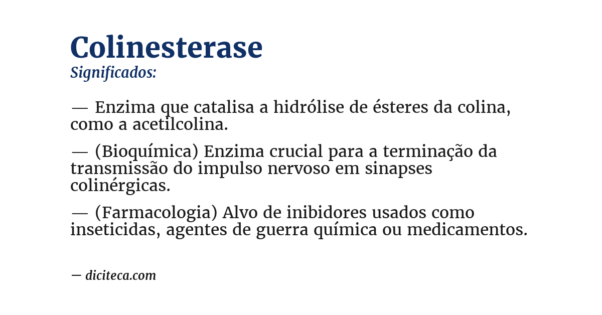 Significado de colinesterase