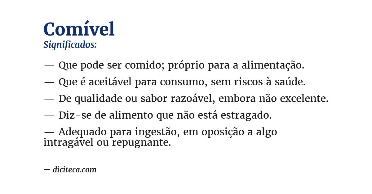 Significado de comível