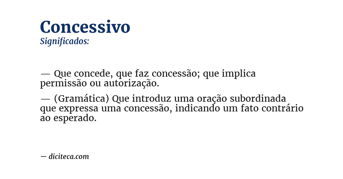 Significado de concessivo