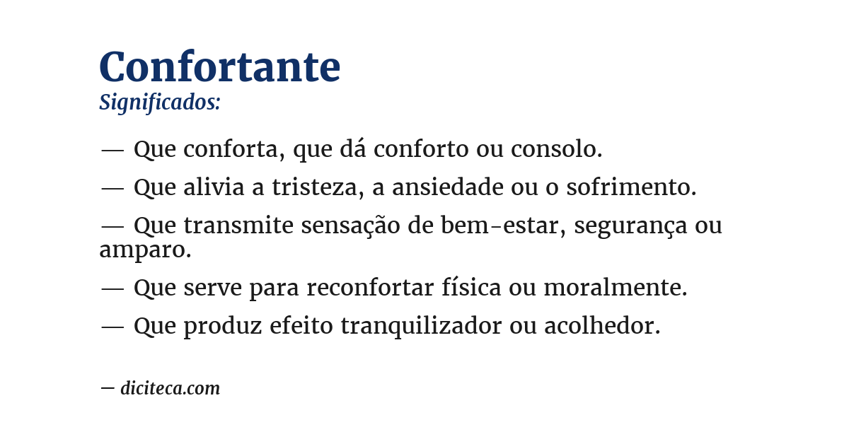Significado de confortante